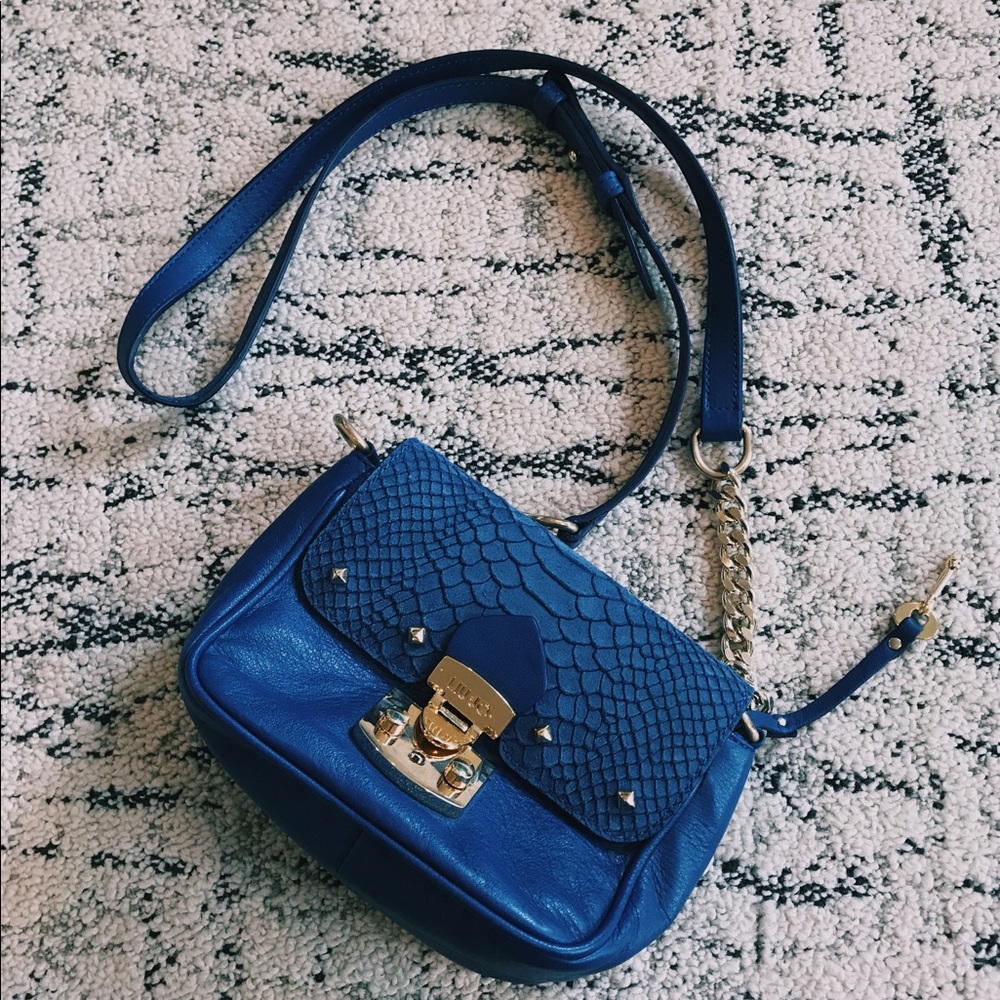 LIU JO mini leather and suede crossbody